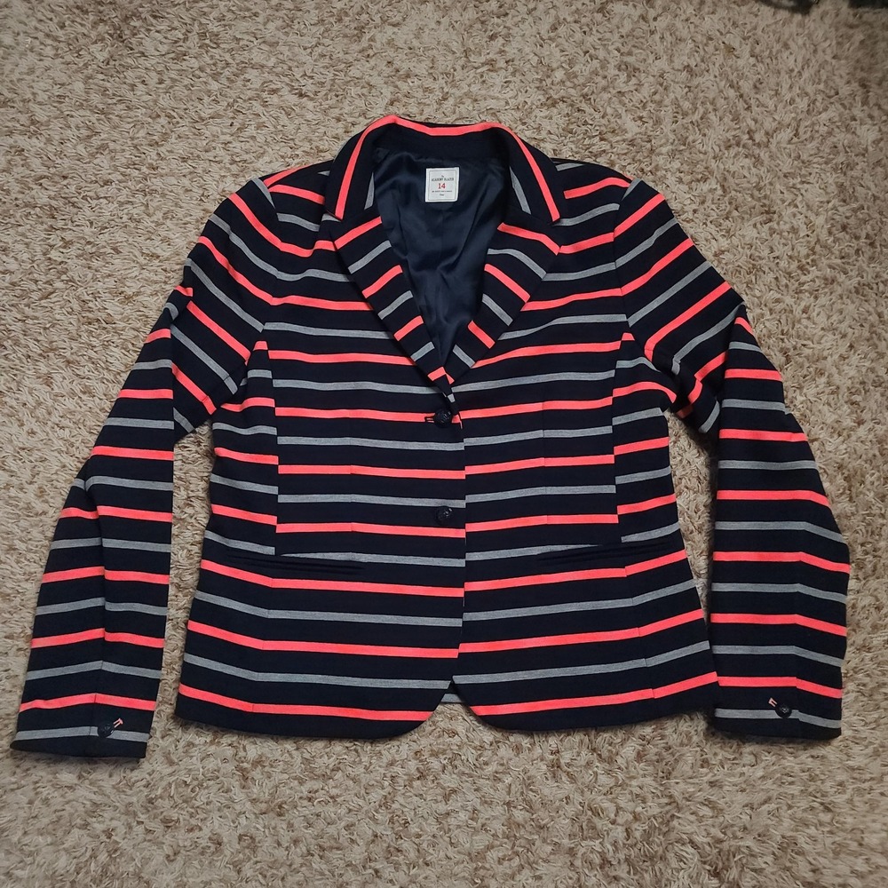 Gap The Academy Blazer Womens 14 Striped Long Sleeve